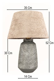 Opviq Lámpara de Mesa BK109 de Cerámica Multicolor con Tapa de Terciopelo